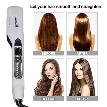 Professional Steam Hair Straightening Brush with Ceramic Tourmaline