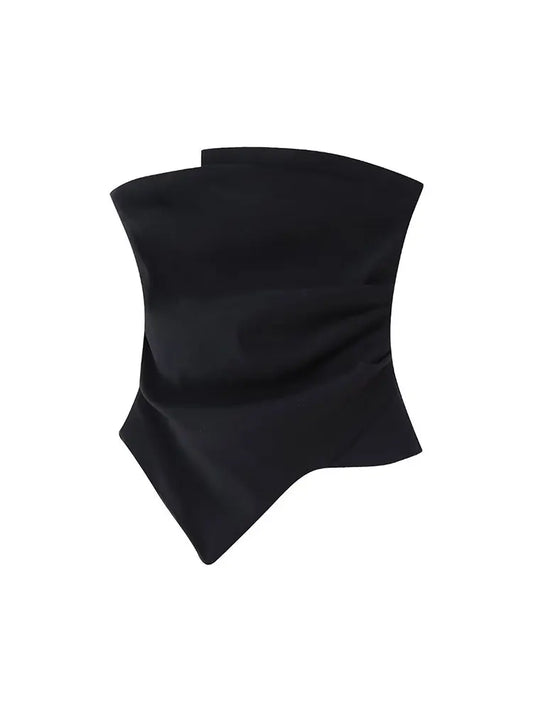 Sexy Slim-Fit Strapless Pleated Top for Women
